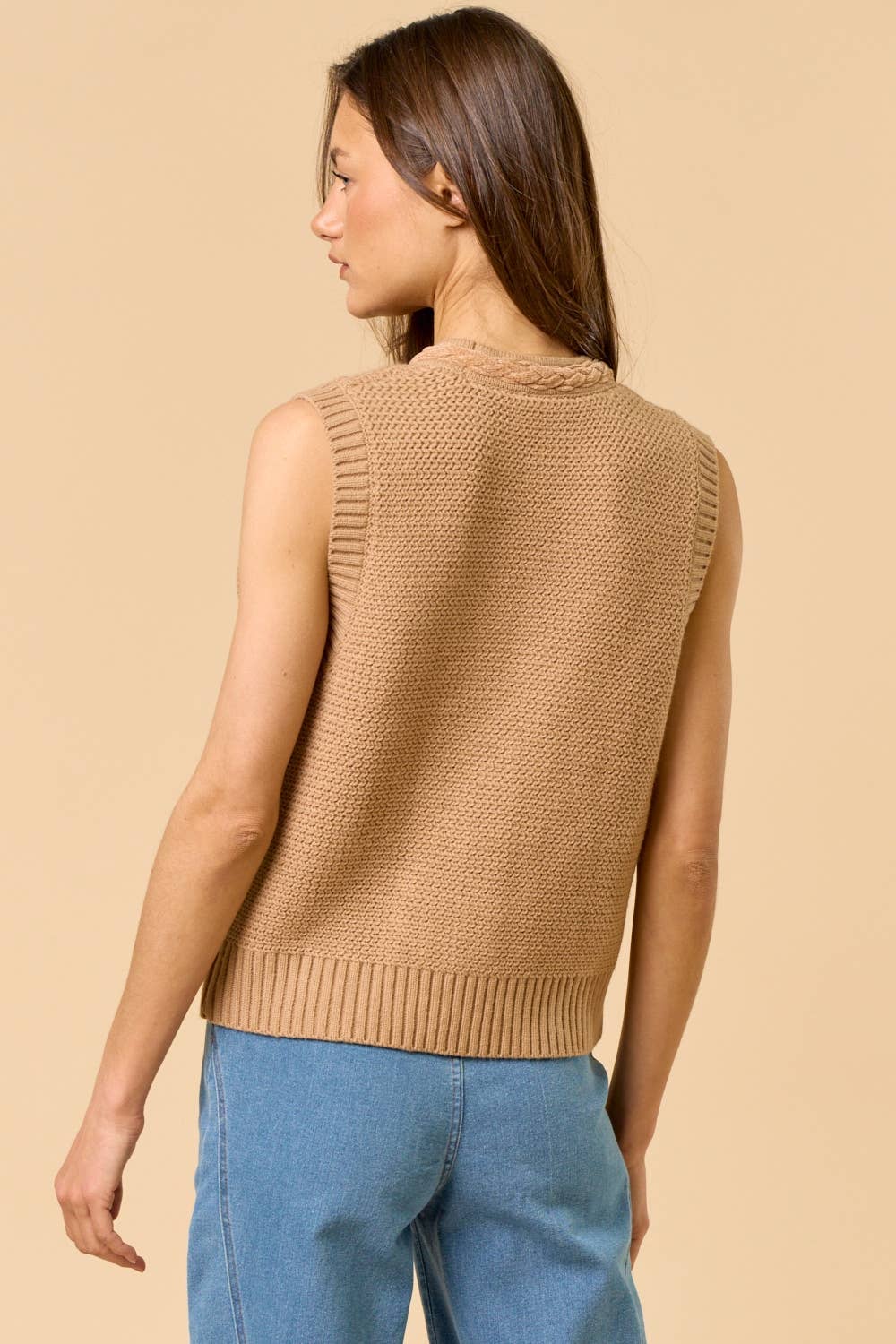 Gold Button Down Sweater Vest