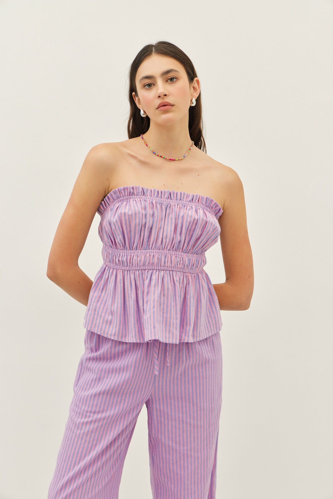 Penelope Pink/Blue Stripped Tube Top