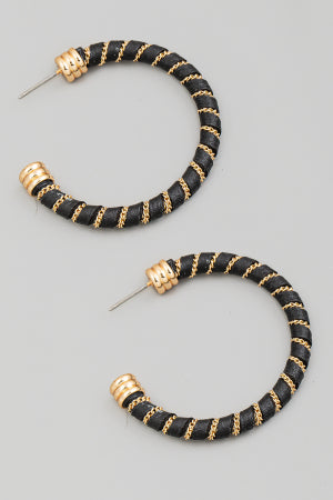 Chain Twist Tube Hoop Earrings