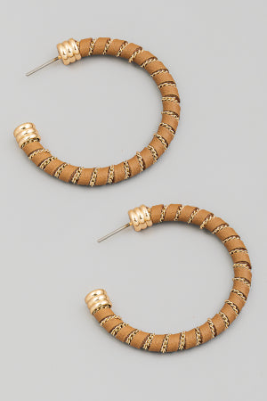 Chain Twist Tube Hoop Earrings