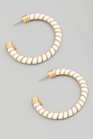 Chain Twist Tube Hoop Earrings