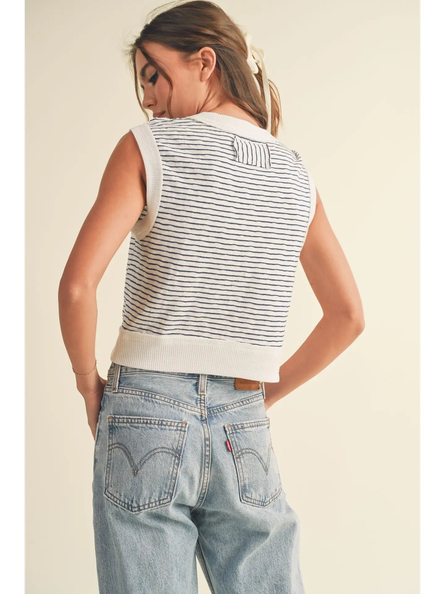 April Striped Trim Tank