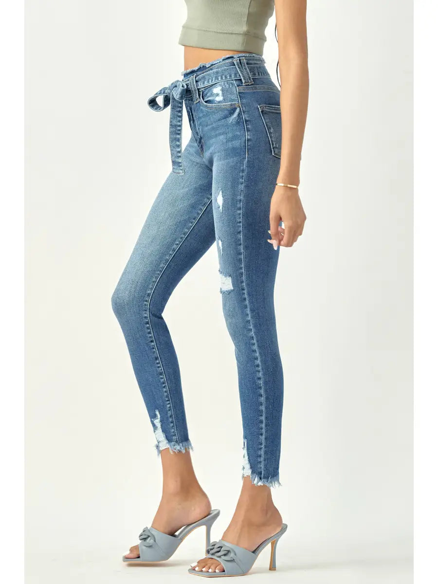 Tie Waist High Rise Skinny