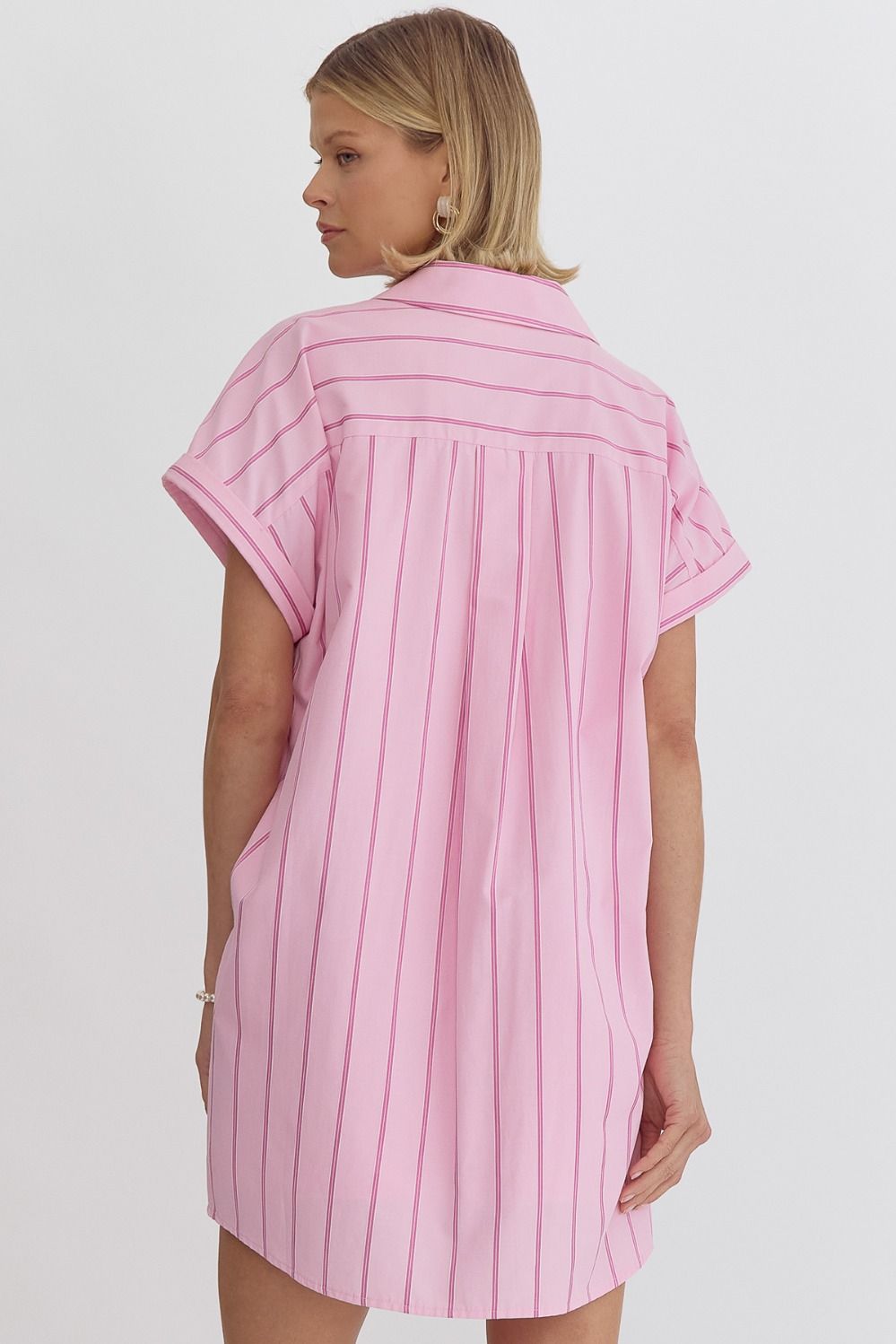 Sabina Pink Shirt Dress