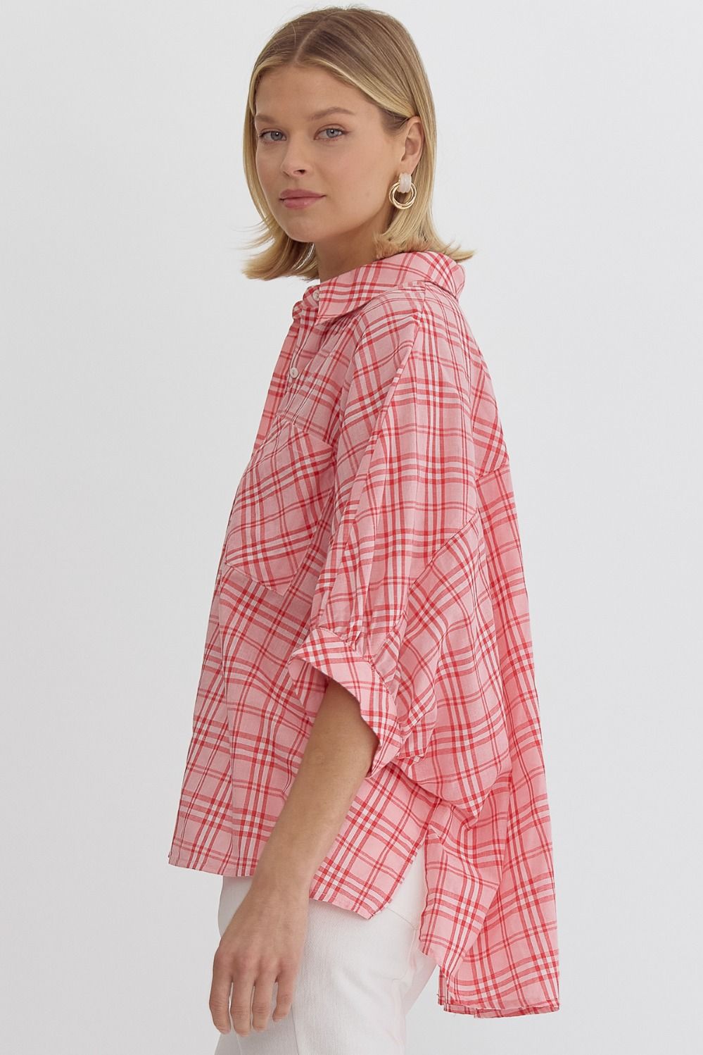 Unity Red Checkered Blouse