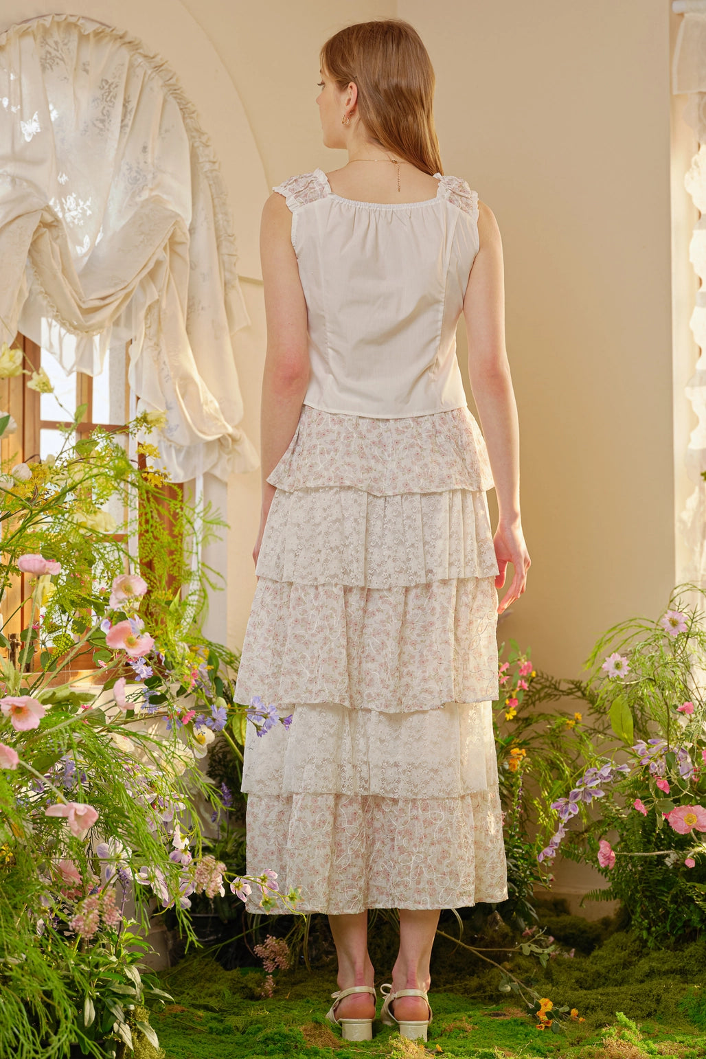 Lavender Garden Party Midi Dress