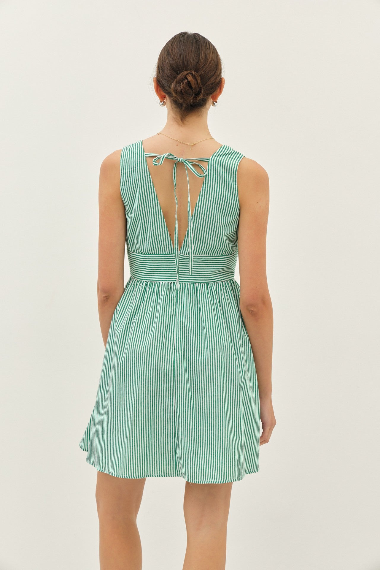 Green Stripped Mini Dress
